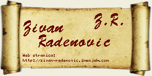 Živan Radenović vizit kartica